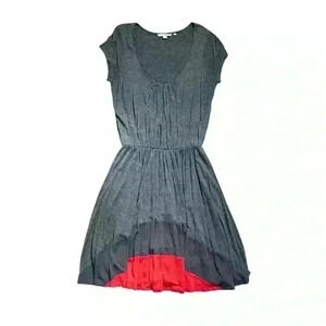 Boden Napoli Gray Short Sleeve Scoop Neck Elastic Waist Dress Sz 12R